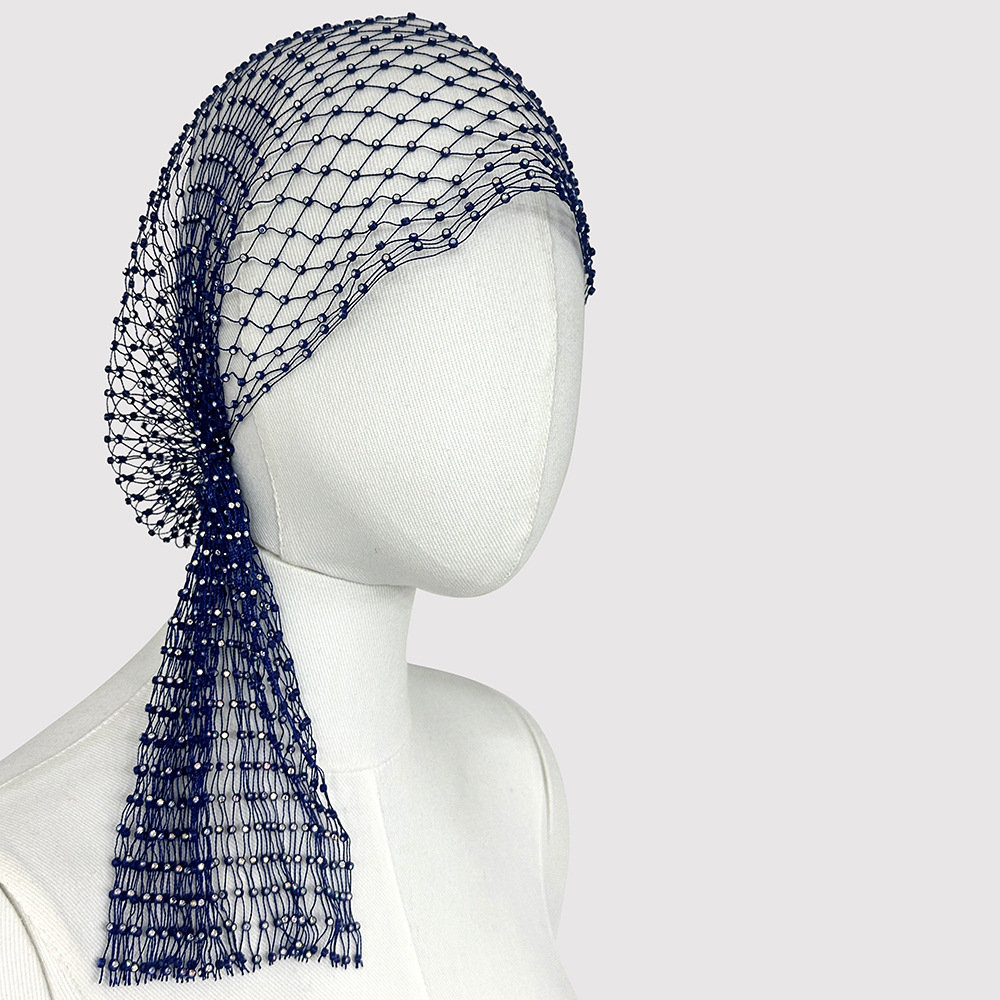 Womens Crystal Hair Net Headpiece WIh Sparkly Rhinestone Hair Accessory